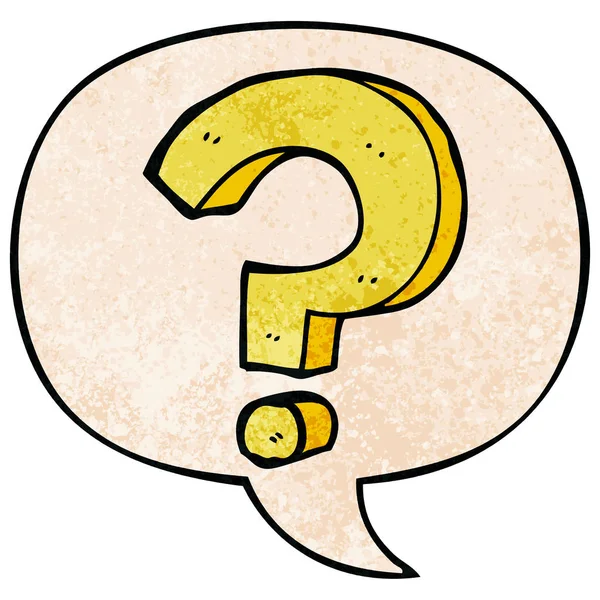 retro doku tarzında karikatür soru işareti ve konuşma balonu