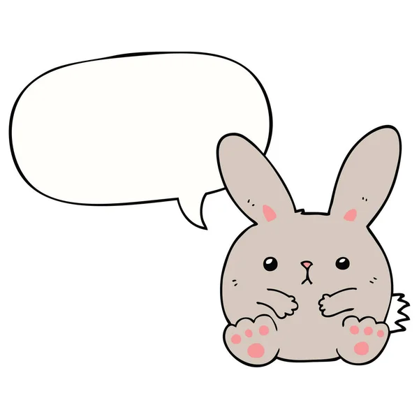 Dessin animé lapin et bulle de parole — Image vectorielle