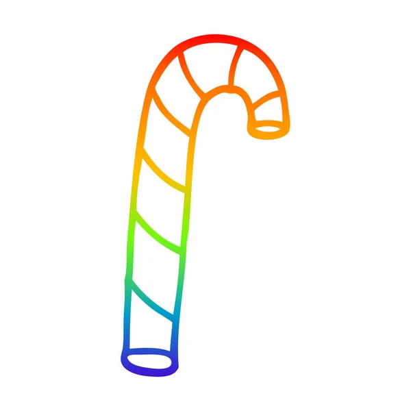 Rainbow gradient ligne dessin dessin animé rose bonbons cannes — Image vectorielle