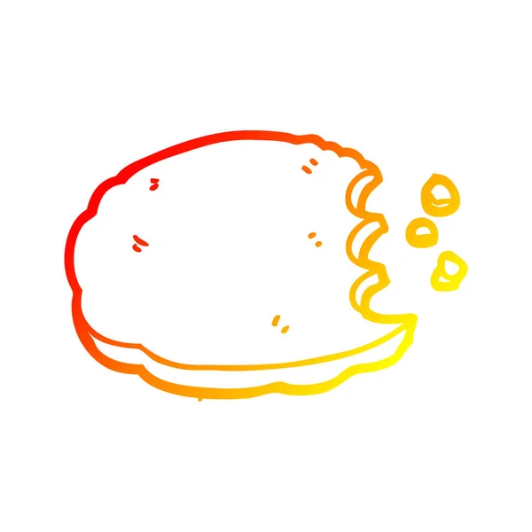 Dessin de ligne gradient chaud cookie dessin animé — Image vectorielle