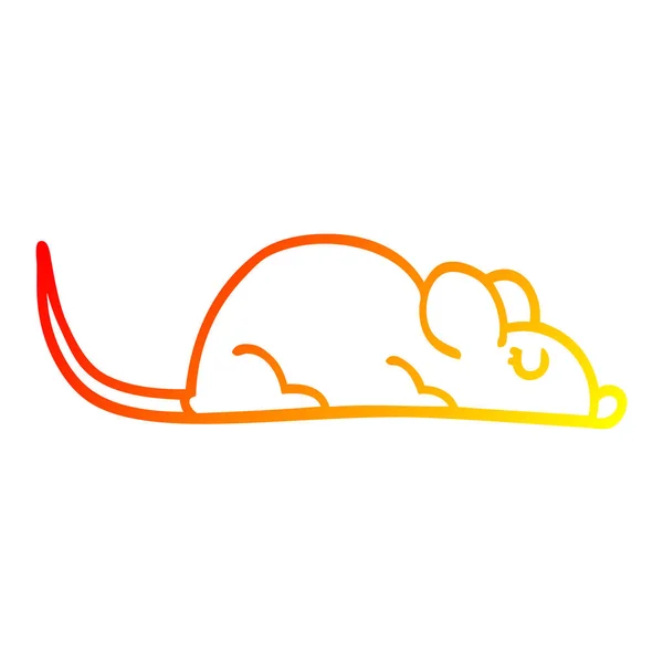 Warme kleurovergang lijntekening cartoon weinig muis — Stockvector