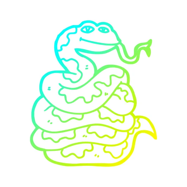 Linea gradiente freddo disegno cartone animato serpente — Vettoriale Stock