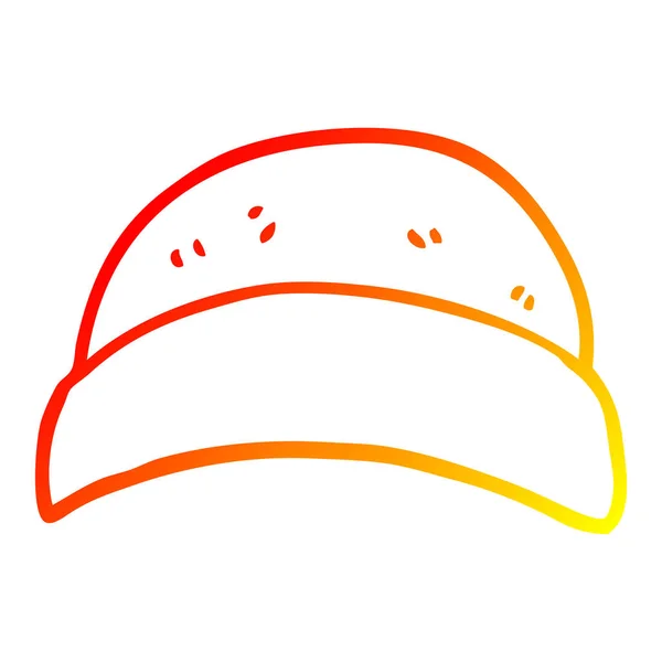 Тепла градієнтна лінія малювання мультяшного капелюха — стоковий вектор