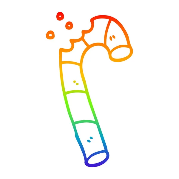 Arco-íris linha gradiente desenho cartoon xmas doces cana — Vetor de Stock