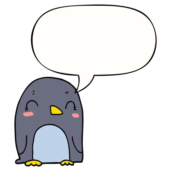 Cartoon penguin and speech bubble — Stock Vector