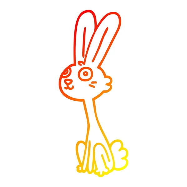 Chaud gradient ligne dessin dessin animé lapin — Image vectorielle