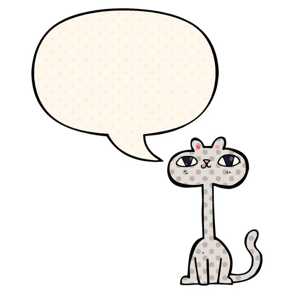 漫画风格的卡通猫和言语泡沫 — 图库矢量图片