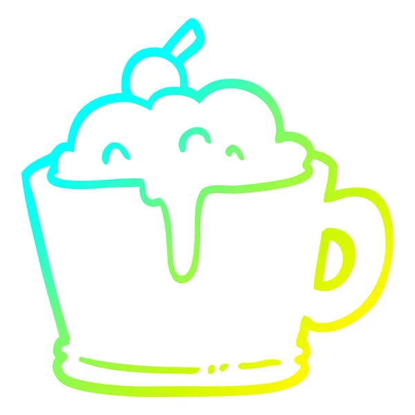 Linha gradiente frio desenho desenhos animados fantasia café mocha —  Vetores de Stock