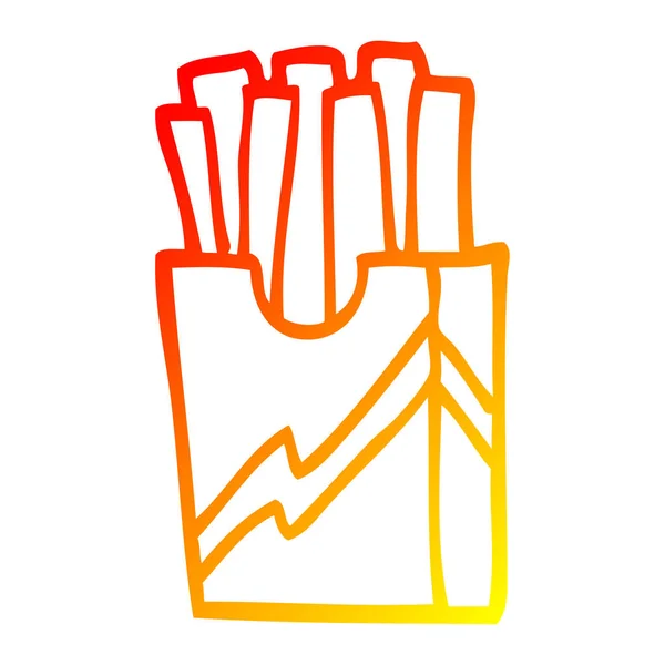 暖梯度线绘制卡通快餐薯条 — 图库矢量图片