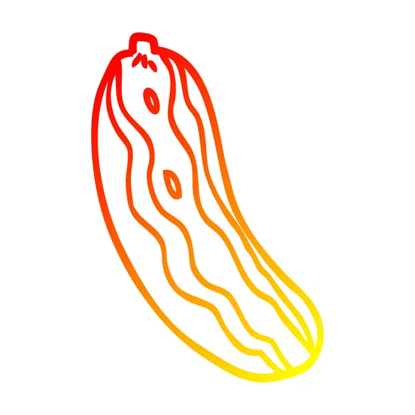 Warm gradient line drawing cartoon marrow plant — Stock Vector