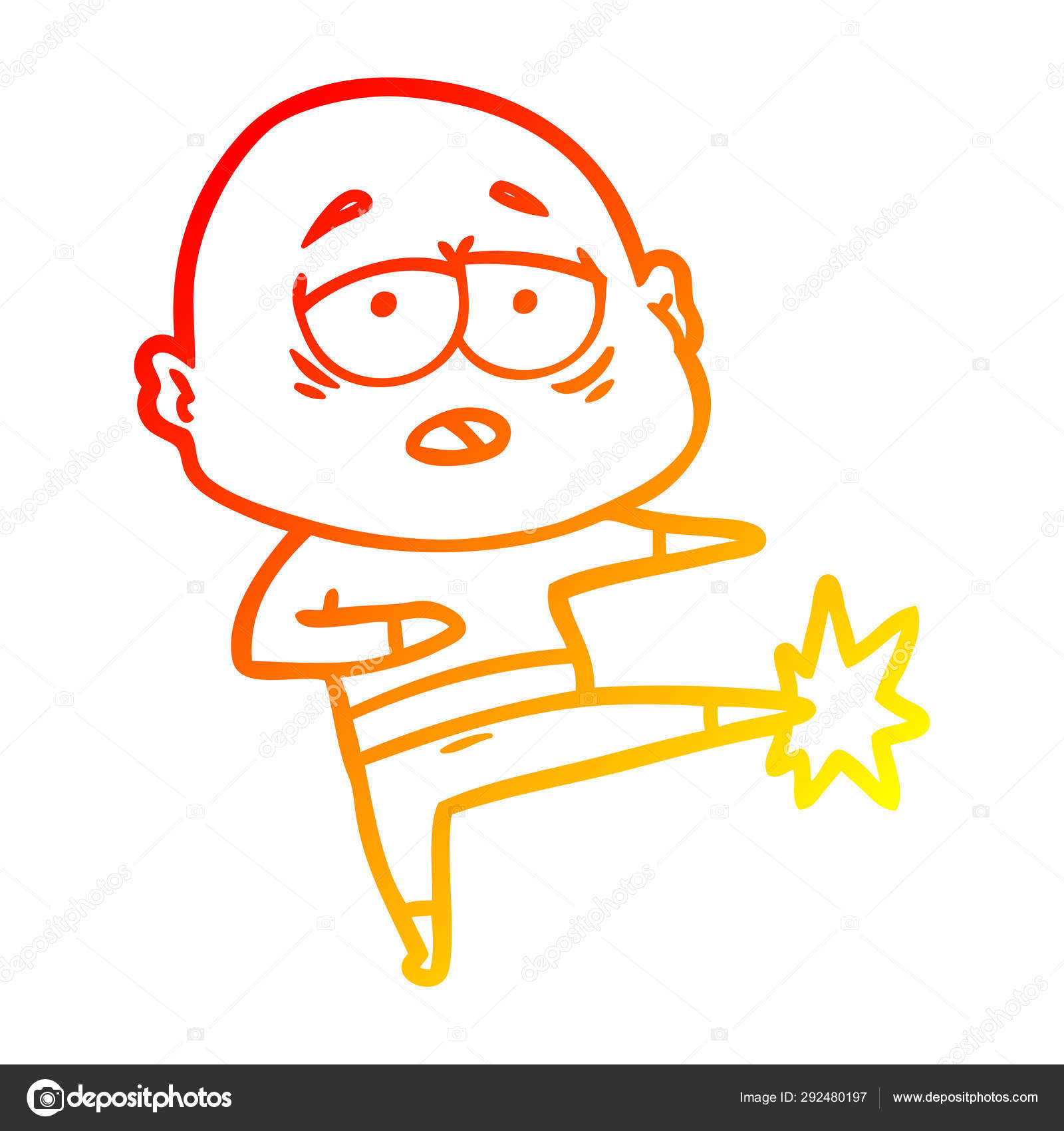 Varm gradientlinje tegnefilm slitne skallede menn stockvektor ©  lineartestpilot #292480197, image size:1600x1700