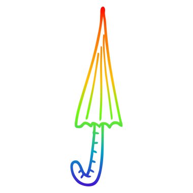 gökkuşağı gradyan çizgi çizim karikatür şemsiye