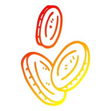 sıcak degrade çizgi çizim karikatür para