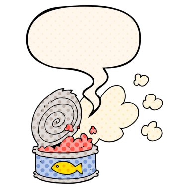 çizgi roman tarzında balık ve konuşma balonu karikatür kokulu olabilir