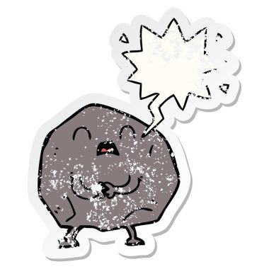 karikatür rock ve konuşma balonu sıkıntılı etiket