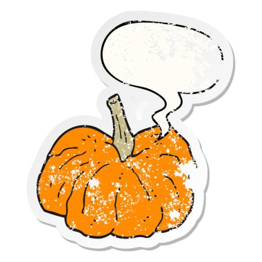 karikatür kabak ve konuşma balonu sıkıntılı etiket