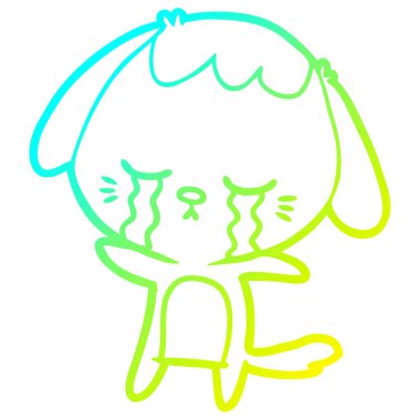 soğuk degrade çizgi çizim karikatür ağlayan köpek