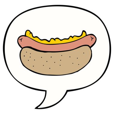 karikatür hotdog ve konuşma balonu