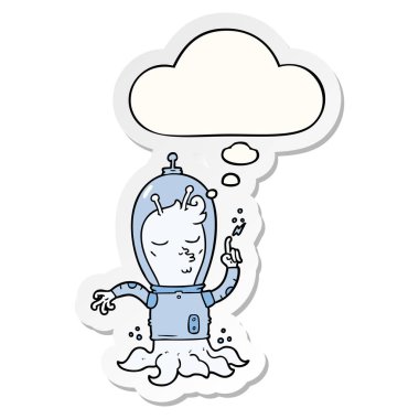 karikatür yabancı ve baskılı bir etiket olarak kabarcık düşünce