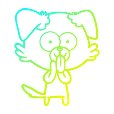 dil dışarı yapışmasını ile soğuk degrade çizgi çizim karikatür köpek