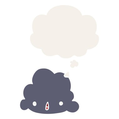 retro tarzında karikatür bulut ve düşünce balonu