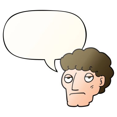 çizgi film sıkılmış adam ve konuşma balonu pürüzsüz degrade tarzında