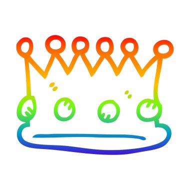 gökkuşağı gradyan çizgi çizim karikatür kraliyet taç