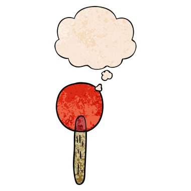 karikatür şeker lolipop ve grunge doku patt düşünce balonu
