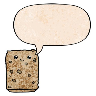 retro doku tarzıkarikatür bisküvi ve konuşma balonu