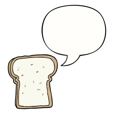 ekmek ve konuşma balonu karikatür dilim