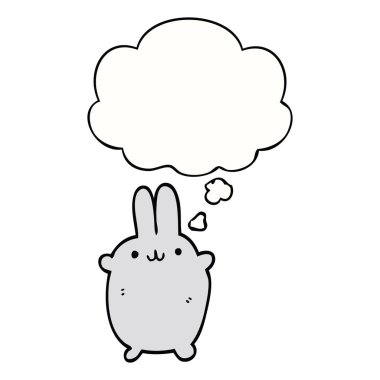karikatür tavşan ve düşünce balonu