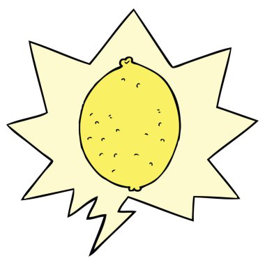 karikatür limon ve konuşma balonu