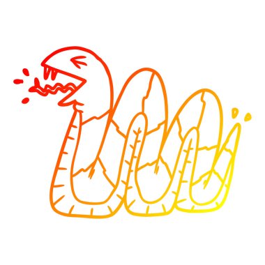 sıcak degrade çizgi çizim karikatür hissing yılan