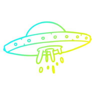 soğuk degrade çizgi uçan Ufo çizim