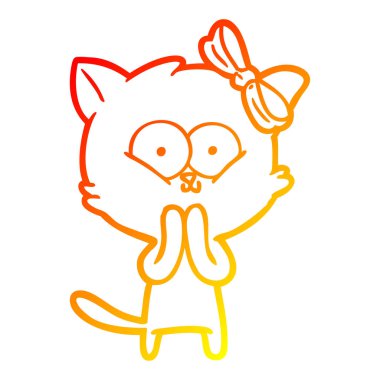 sıcak degrade çizgi çizim karikatür kedi