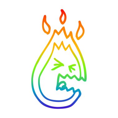 gökkuşağı degrade çizgi çizim karikatür sıcak kızgın alev