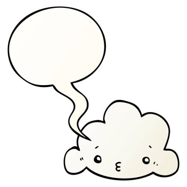 düzgün degrade tarzında karikatür bulut ve konuşma balonu