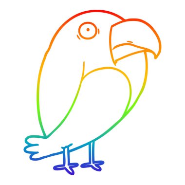 gökkuşağı degrade çizgi çizim karikatür karga