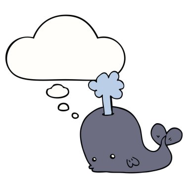 karikatür balina ve düşünce kabarcık