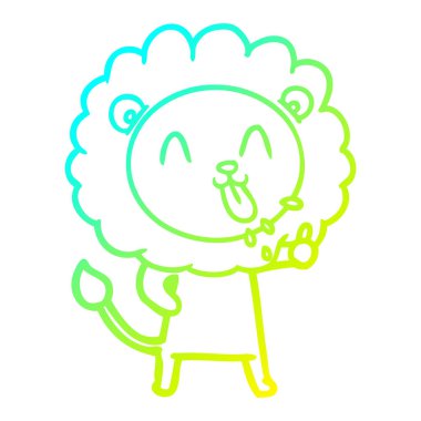 soğuk degrade çizgi çizim mutlu karikatür aslan