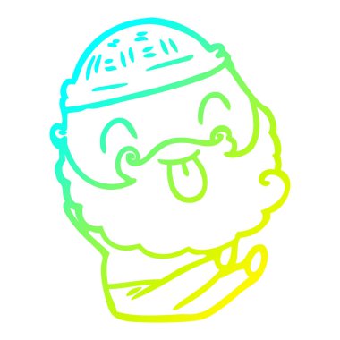 soğuk degrade çizgi çizim sakallı oturan adam dışarı t yapışmasını