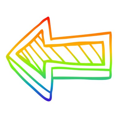 gökkuşağı degrade çizgi çizim karikatür yönveren ok