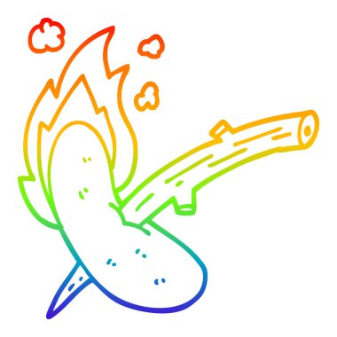 gökkuşağı gradyan çizgi çizim karikatür hot dog