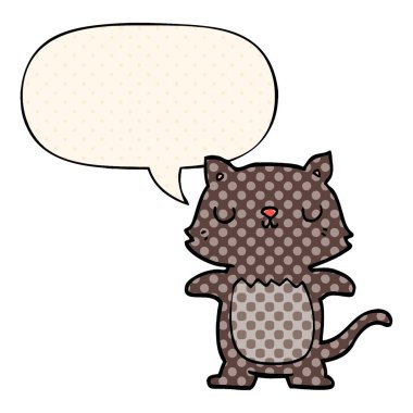 çizgi film kedi ve çizgi roman tarzında konuşma balonu