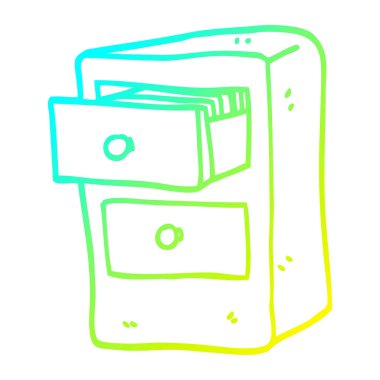 dosyaların soğuk degrade çizgi çizerek karikatür çekmeceleri