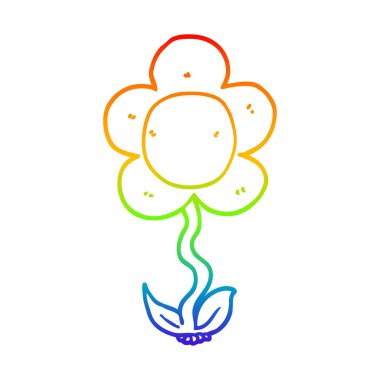 gökkuşağı degrade çizgi çizim karikatür çiçek