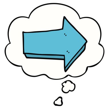 karikatür ok ve düşünce balonu