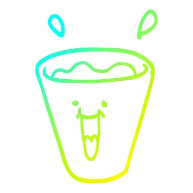 soğuk degrade çizgi çizim karikatür mutlu içecekler