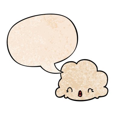 retro doku tarzında karikatür bulut ve konuşma balonu