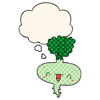 çizgi roman tarzında karikatür şalgam ve düşünce balonu